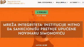 Ugrožena Simonovićeva bezbednost 